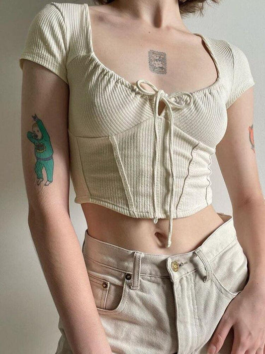 Loookus - Coquette Cropped Corset Top