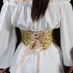 Loookus - Cottagecore Ribbon Lace Up Waist Corset