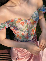Loookus - Cottagecore Spring Flowers Corset Top