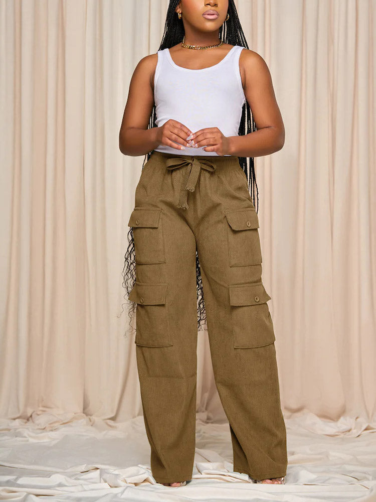 Loookus - Corduroy Cargo Pants