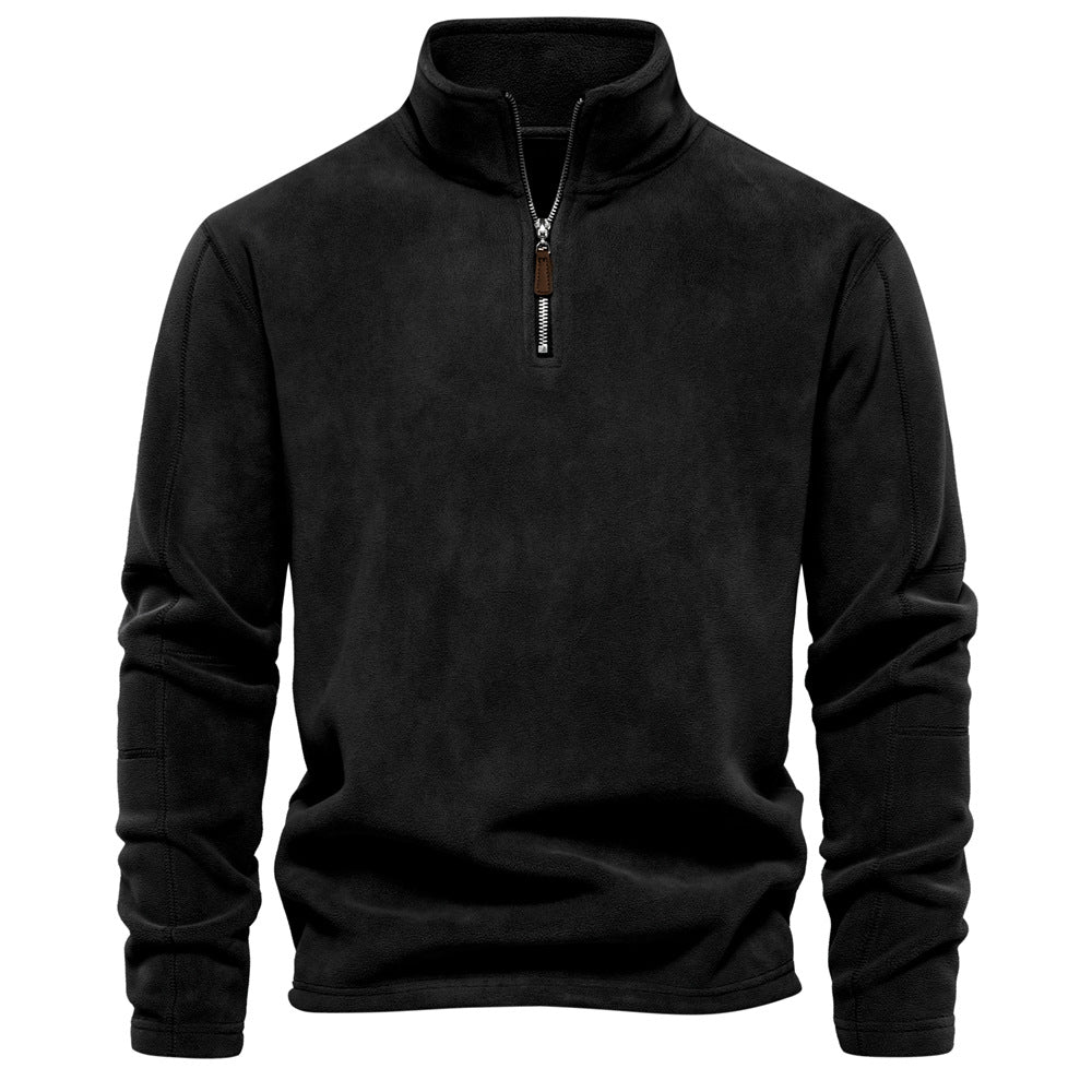 Loookus - Men's autumn and winter fashionable stand-up half-zip long-sleeved hoodie