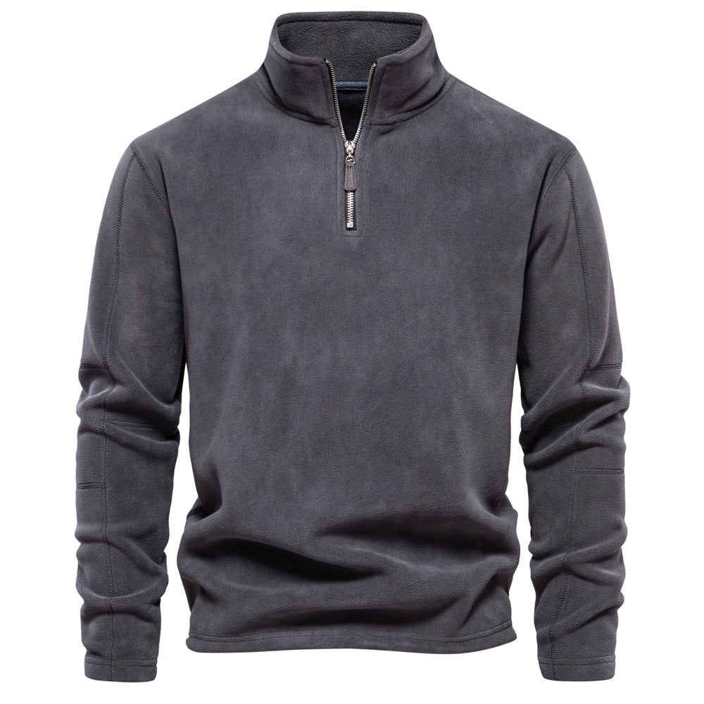 Loookus - Men's autumn and winter fashionable stand-up half-zip long-sleeved hoodie