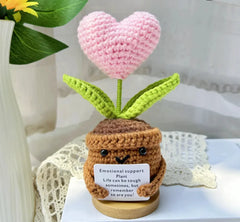 Handmade Emotional Support Plant With Pink Heart