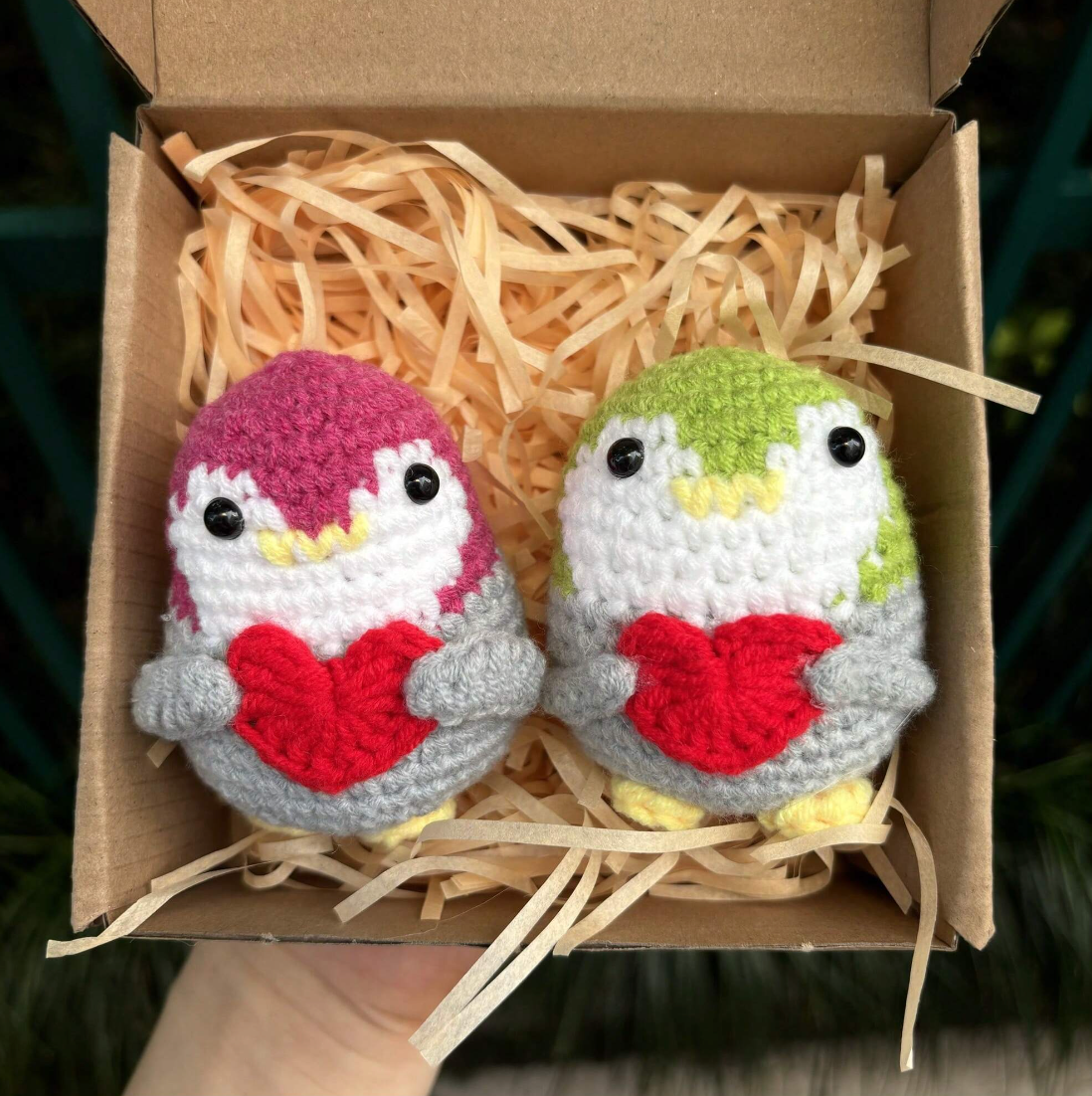 Crochet Positive Penguins With Hearts