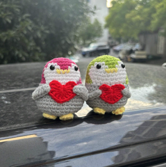 Crochet Positive Penguins With Hearts