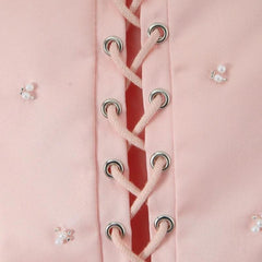 Loookus - Soft Girl Embroidered Beaded Corset Top