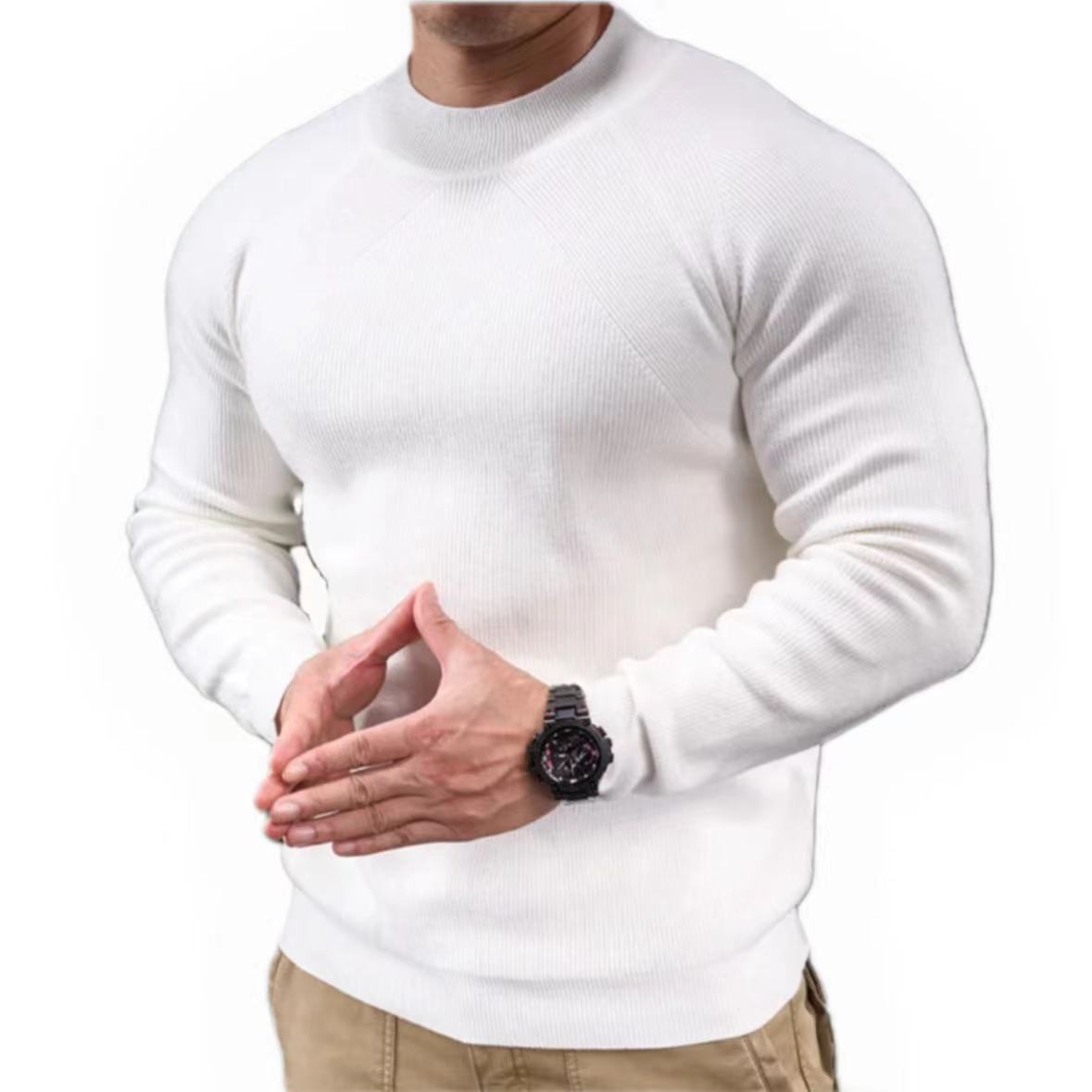 Loookus - Men's Long Sleeve Sports Training Shirt - Autumn Winter Crew Neck Base Layer