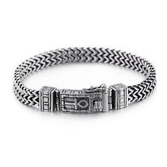 Loookus - 925 Silver European and American Retro Punk Double Chain Bracelet