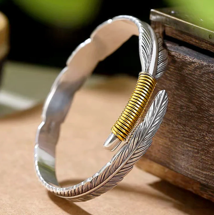 Loookus - 925 Silver feather Bracelet