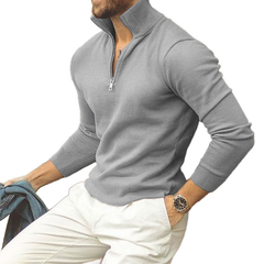 Loookus - Cashmere Zipper Basic Sweater