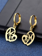 Loookus - Heart Letter Mom Earrings