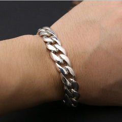 Loookus - 925 Silver Retro Simple Stylish Plug Totem Men's Bracelet