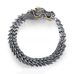Loookus - 925 Silver retro domineering keel personality handmade bracelet