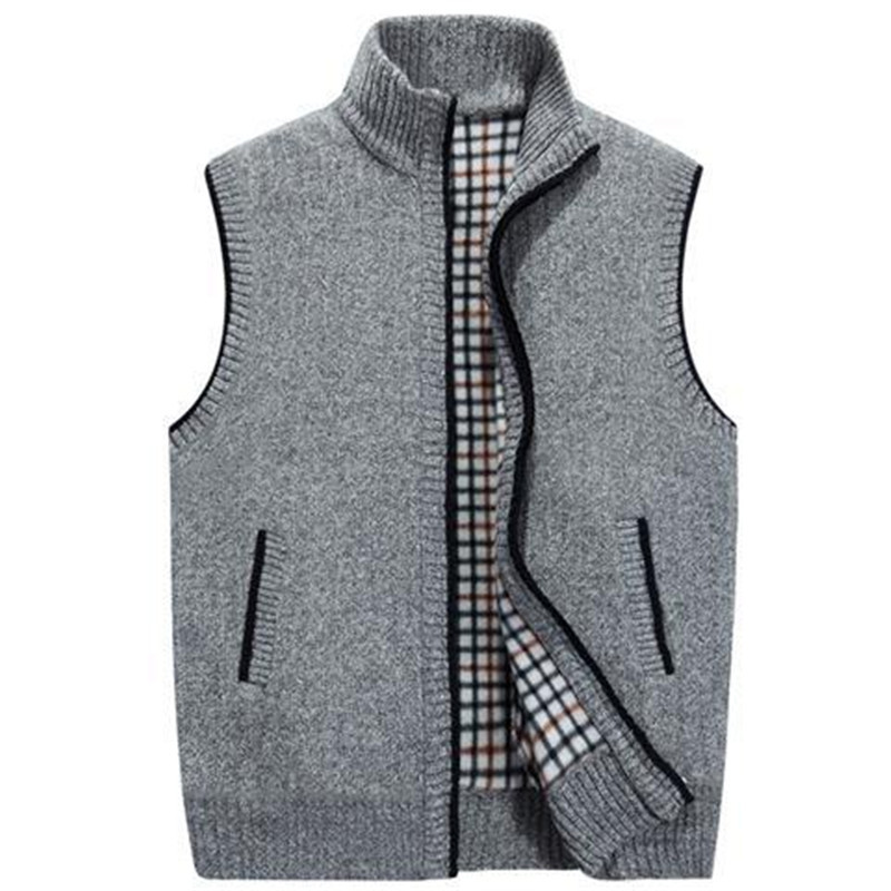 Loookus - Men's autumn and winter stand collar knitted vest jacket