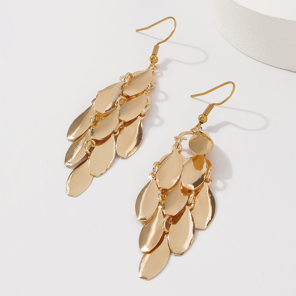 Loookus - Leaf Sequin Earrings