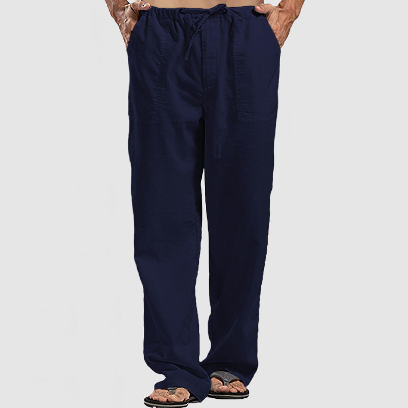 Loookus - Men's Linen Breathable Lace-Up Beach Pants