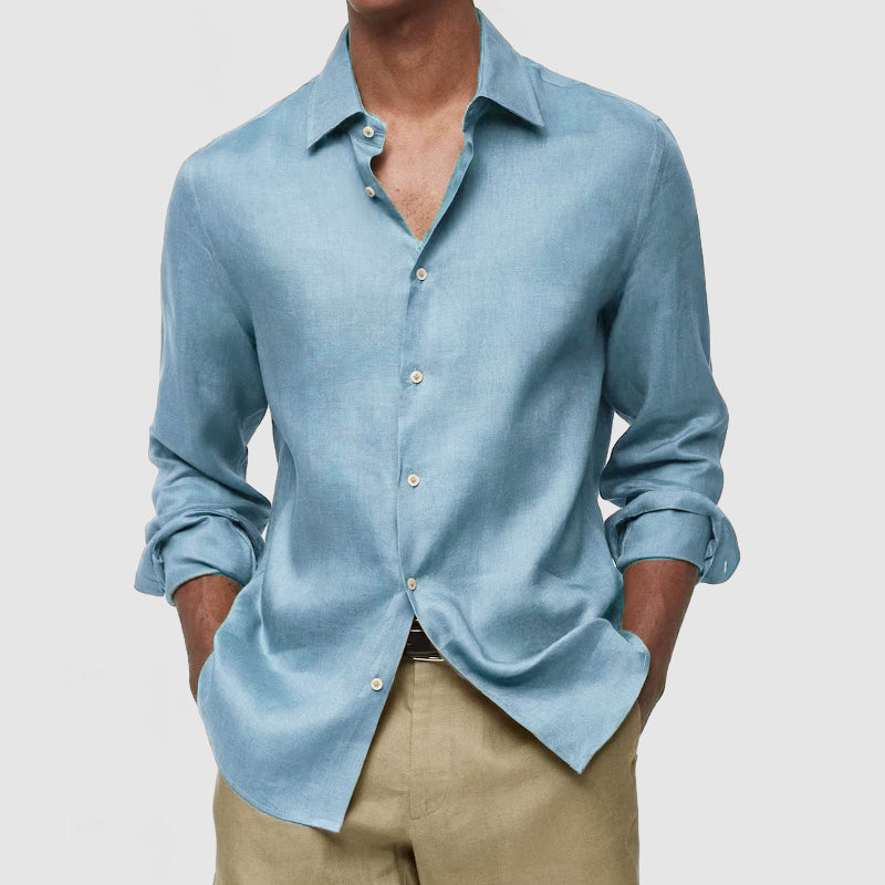 Loookus - Gentleman's Casual Luxury Touch Cotton Linen Shirt