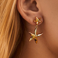 Loookus - Duble Starfish Stud Earrings