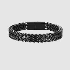 Loookus - Men's stainless steel double layer wide chain fashion neutral titanium steel thick bracelet