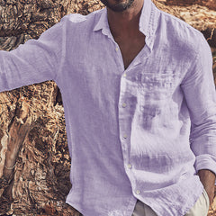 Loookus - Men's Casual Vacation Cotton Linen Shirt