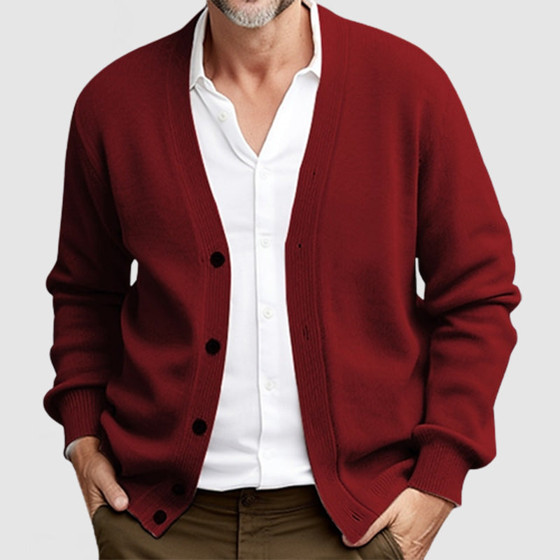 Loookus - Men's Classic Casual Long Sleeve Knit Cardigan