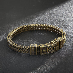 Loookus - 925 Silver European and American Retro Punk Double Chain Bracelet