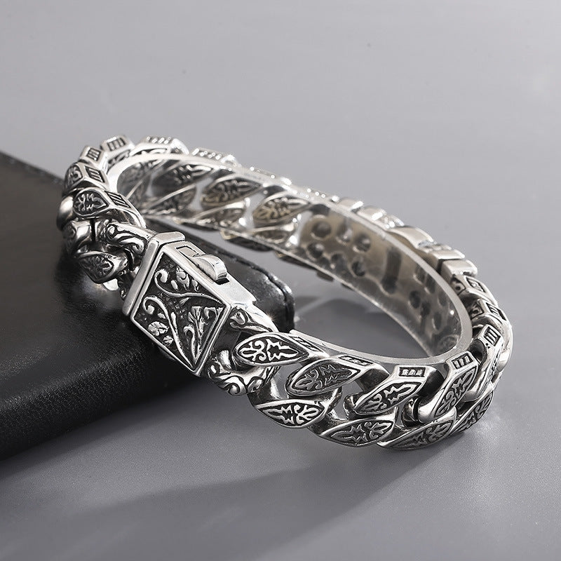 Loookus - S925 Classic Retro Bracelet For Man Personality Woven