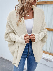 Loookus - Temperament Commuter Solid Color Knit Cardigan Ladies Sweater