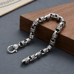 Loookus - 925 Silver New Han Style Tang Grass Pattern Eternal Teng Boy Vintage China-Chic Bracelet