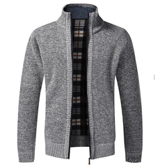 Loookus - Men's autumn and winter stand collar zipper casual cardigan sweater jacket