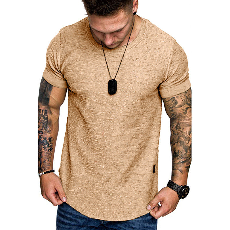 Loookus - Men's round neck short sleeve summer fashion casual running sports thin T-shirt