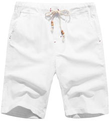 Loookus - Men's Drawstring Linen Beach Shorts