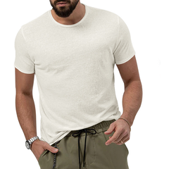 Loookus - Men's summer solid color quick-dry round collar casual top