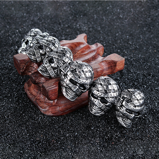 Loookus - 925 Silver Skull Decoration Bracelet