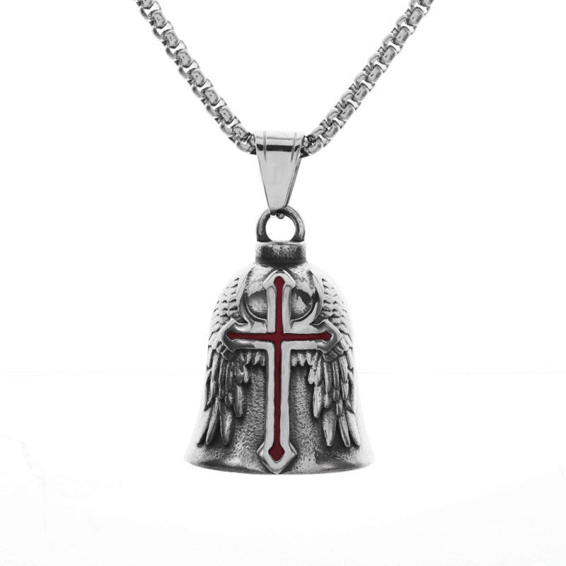 Loookus - Men's Motorcycle Style Feather Wings Angel Necklace