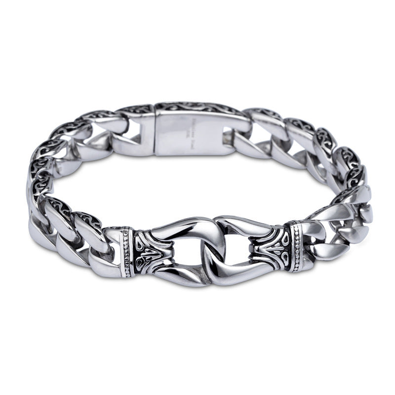 Loookus - 925 Silver Ethnic Pattern Bracelet