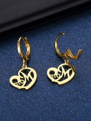 Loookus - Heart Letter Mom Earrings