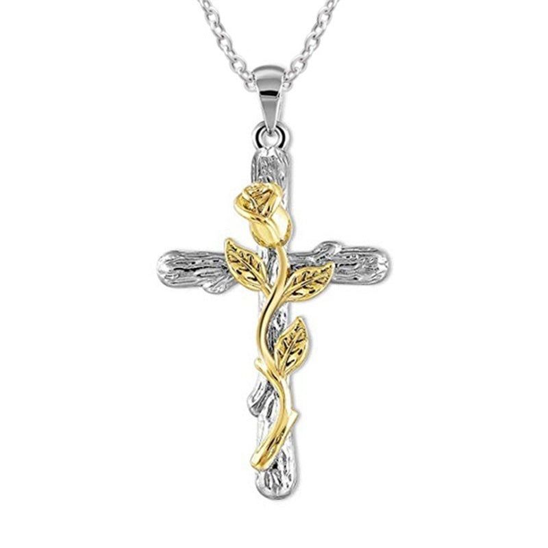 Loookus - Rose Cross Necklace