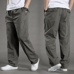 Loookus - Men's Cargo Pants Cargo Trousers Trousers Elastic Waist Straight Leg Plain Outdoor Sports