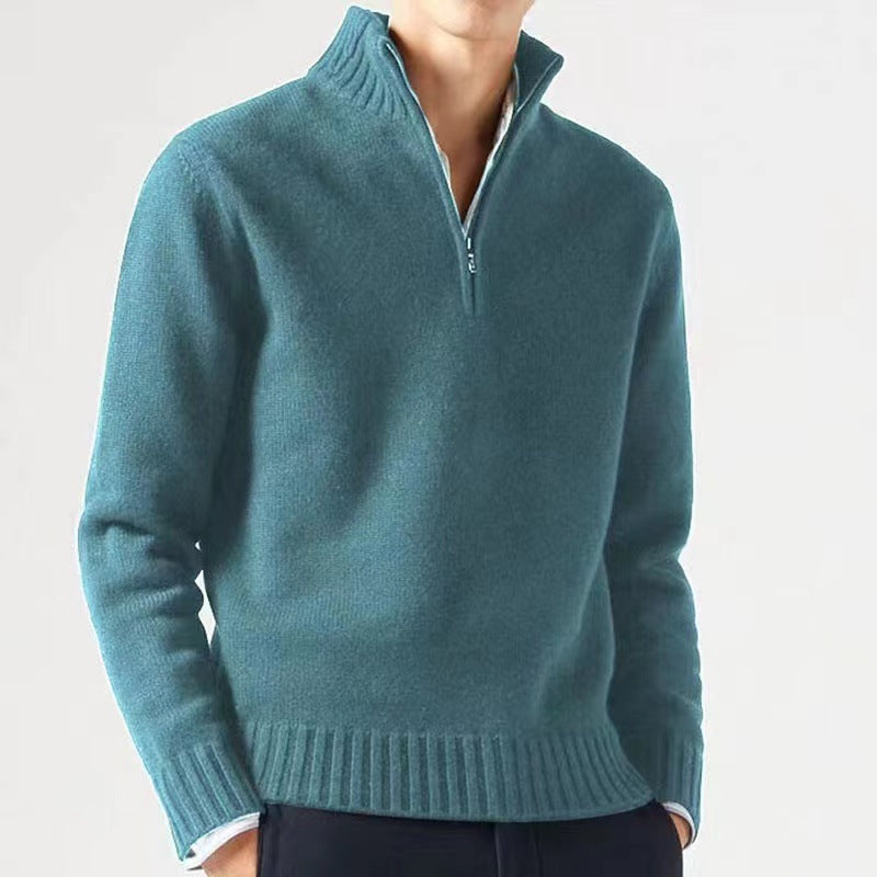 Loookus - New autumn and winter men's thickened stand collar casual woolen sweater