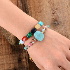 Loookus - 7 Color Natural Stone Handmade Beaded Bracelet