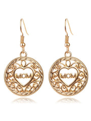 Loookus - Heart Letter Mom Earrings