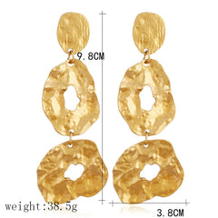 Loookus - Exaggerated Irregular Metal Earrings