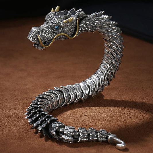 Loookus - 925 Silver retro domineering keel personality handmade bracelet
