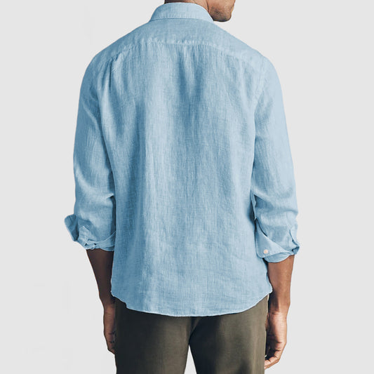 Loookus - Gentleman's Casual Basic Cotton Linen Shirt