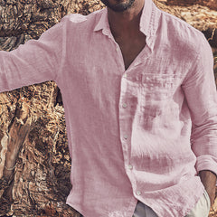 Loookus - Men's Casual Vacation Cotton Linen Shirt