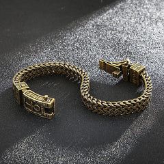 Loookus - 925 Silver European and American Retro Punk Double Chain Bracelet