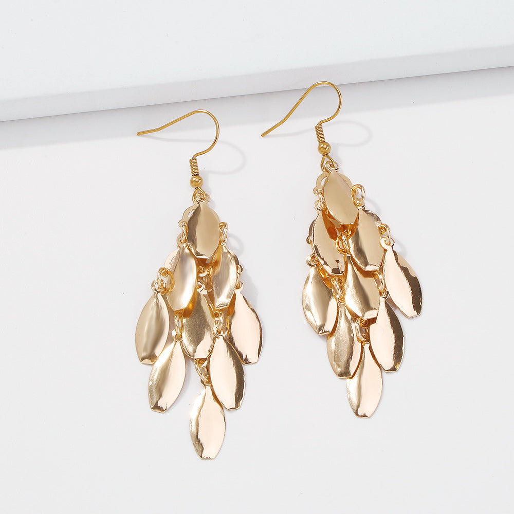 Loookus - Leaf Sequin Earrings