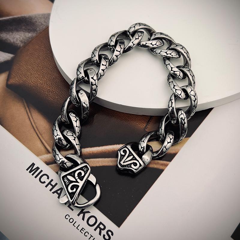 Loookus - 925 Silver Men's Personalized Crack Bracelet