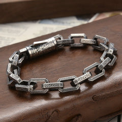 Loookus - 925 Silver Vintage Ring Rattan Grass Bracelet